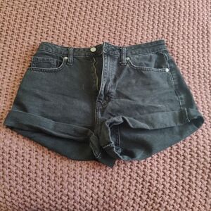 Wild Fable High Rise Mom Shorts Black Denim size 8